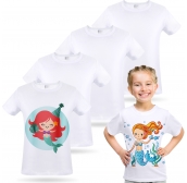 5 Pieces Toddler Blank Sublimation T-Shirt Modal Crew Neck Short Sleeve T-Shirt for Kids Baby Children Youth Tye Dying (3T)
